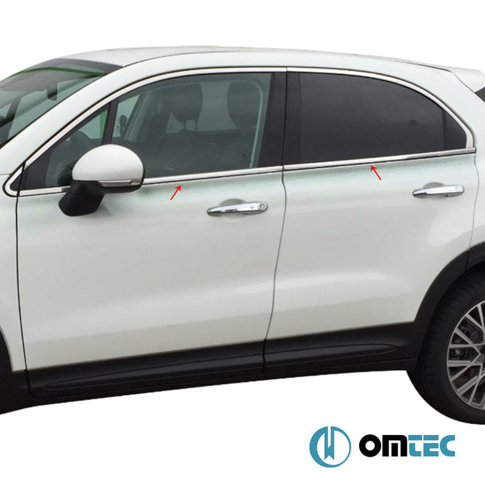 Cam Çıtası 4 Prç. Paslanmaz Çelik (Parlak) - Fiat 500X - SUV 334 - (2015 - )