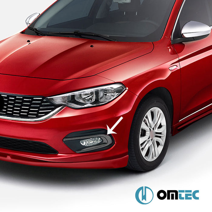 Sis Farı Çerçevesi 2 Prç. ABS Siyah Krom - Fiat Egea - SW 356 PRE - FL - (2015 - 2020)