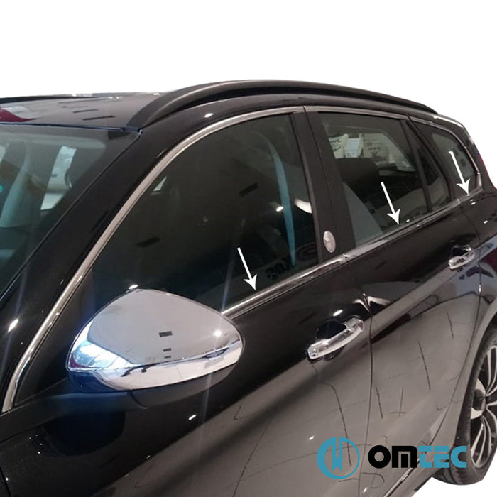 Cam Çıtası 6 Prç. Paslanmaz Çelik (Parlak) - Fiat Egea - SW 356 - (2015 - )