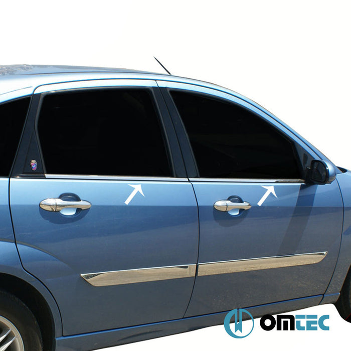 Cam Çıtası 4 Prç. Paslanmaz Çelik (Parlak) - Ford Focus - HB 5D I - (1998 - 2005)