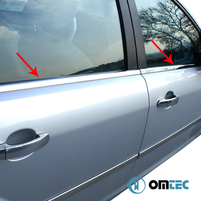 Cam Çıtası 4 Prç. Paslanmaz Çelik (Parlak) - Ford Focus - SD II - (2005 - 2011)