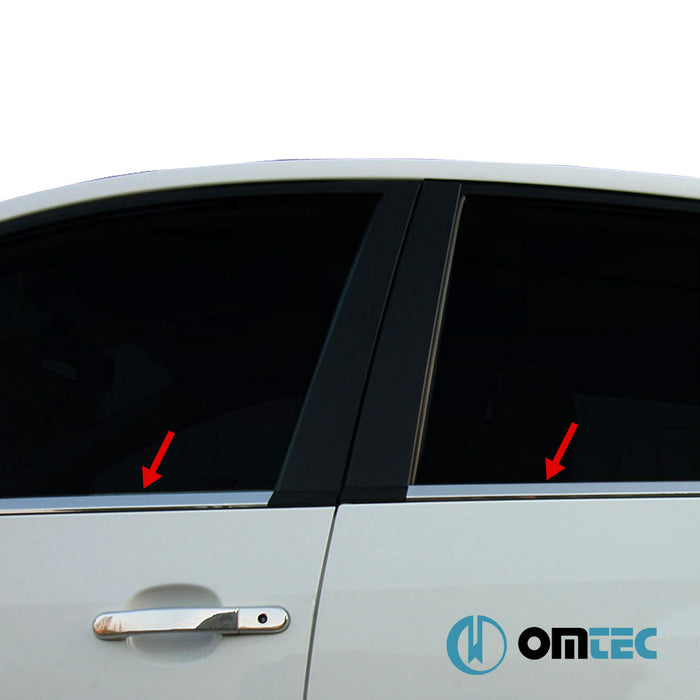 Cam Çıtası 4 Prç. Paslanmaz Çelik (Parlak) - Ford Fiesta - HB 5D V - (2002 - 2009)