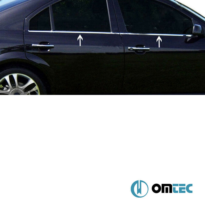 Cam Çıtası 4 Prç. Paslanmaz Çelik (Parlak) - Ford Mondeo - SD II - (2001 - 2007)
