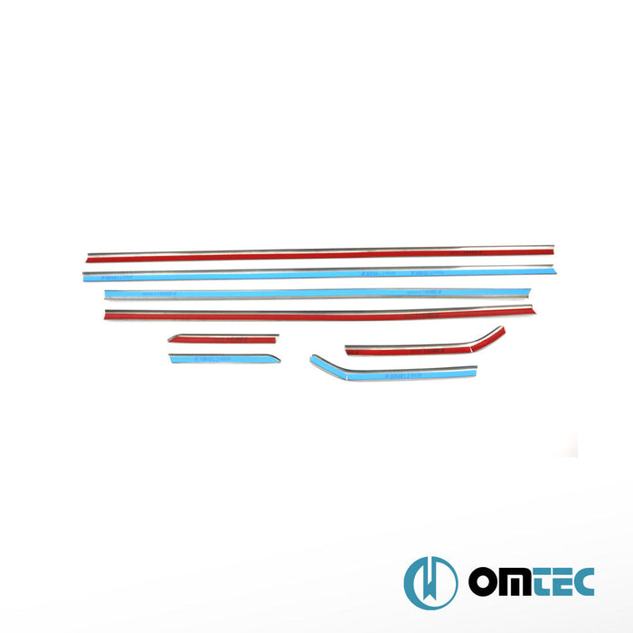 Cam Çıtası 8 Prç. Paslanmaz Çelik (Siyah) - Ford Focus - SD III - (2011 - 2018)