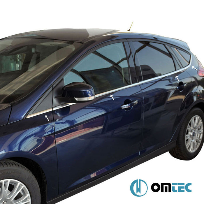 Cam Çıtası 8 Prç. Paslanmaz Çelik (Parlak) - Ford Focus - HB 5D III - (2011 - 2018)