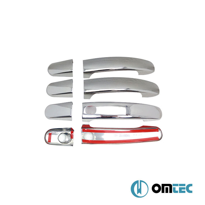 Kapı Kolu 4 Kapı 8 Prç. (H1S2) Paslanmaz Çelik (Parlak) (Keyless) - Ford Ranger - PK T6 - (2011 - 2022)