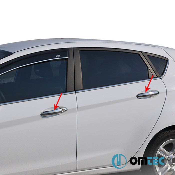 Kapı Kolu 4 Kapı 8 Prç. (H1S2) Paslanmaz Çelik (Parlak) (Keyless) - Ford Fiesta - HB 5D VI - (2009 - 2017)