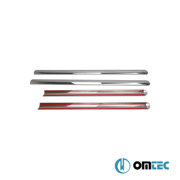 Yan Kapı Çıtası 4 Prç. Paslanmaz Çelik (Parlak) (L2.) - Ford Tourneo Connect - MVN P65 - (2002 - 2014)