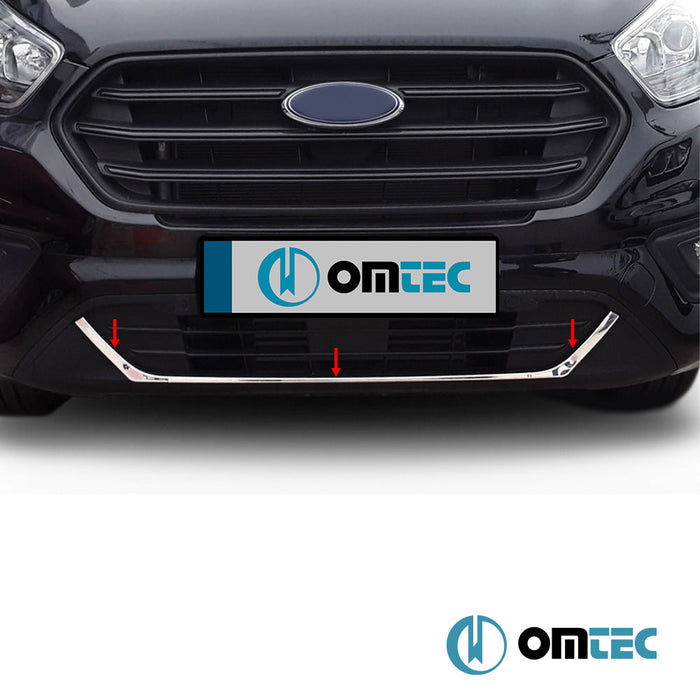 Ön Tampon Çıtası 3 Prç. P.Çelik (Parlak) - Ford Tourneo Custom - VAN V362 FL - (2018 - 2023)