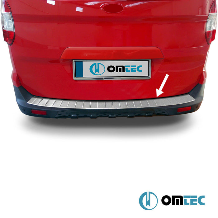 Arka Tampon Eşiği Paslanmaz Çelik (Taşlı) - Ford Tourneo Courier - MVN I - (2014 - )