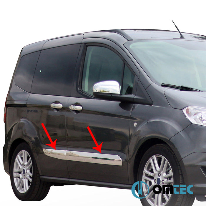 Yan Kapı Çıtası 4 Prç. Paslanmaz Çelik (Parlak) - Ford Tourneo Courier - MVN I - (2014 - )