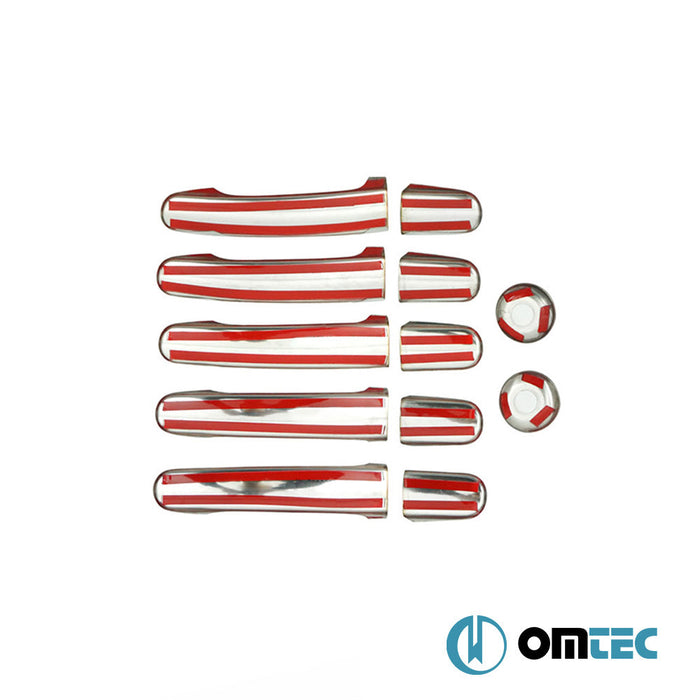 Kapı Kolu 5 Kapı 12 Prç. Paslanmaz Çelik (Parlak) - Ford Transit - VAN MK7 - (2014 - )