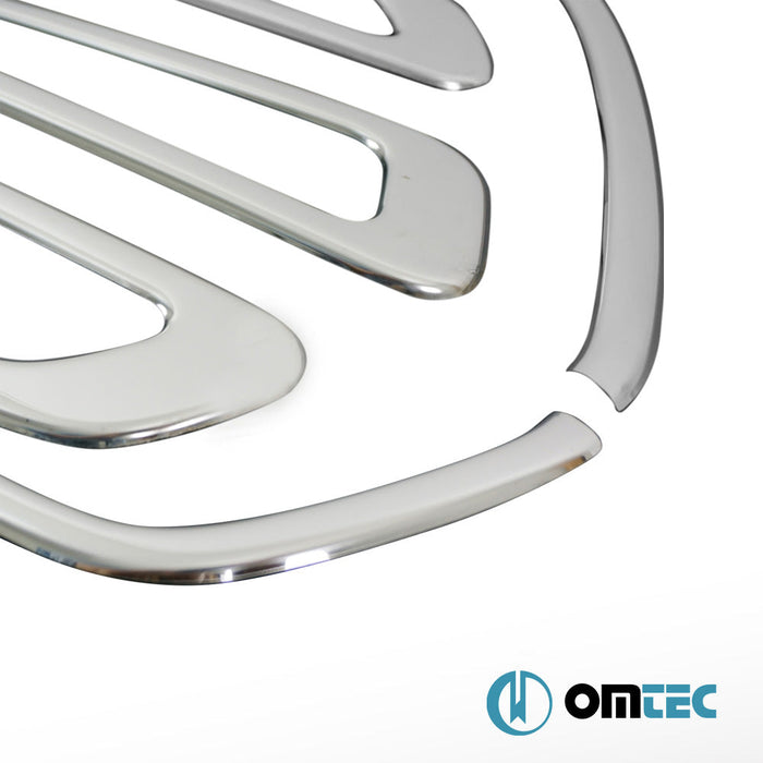 Ön Panjur+Çerçeve 5 Prç. P.Çelik (Parlak) - Ford Transit - VAN MK7 PRE - FL - (2014 - 2020)