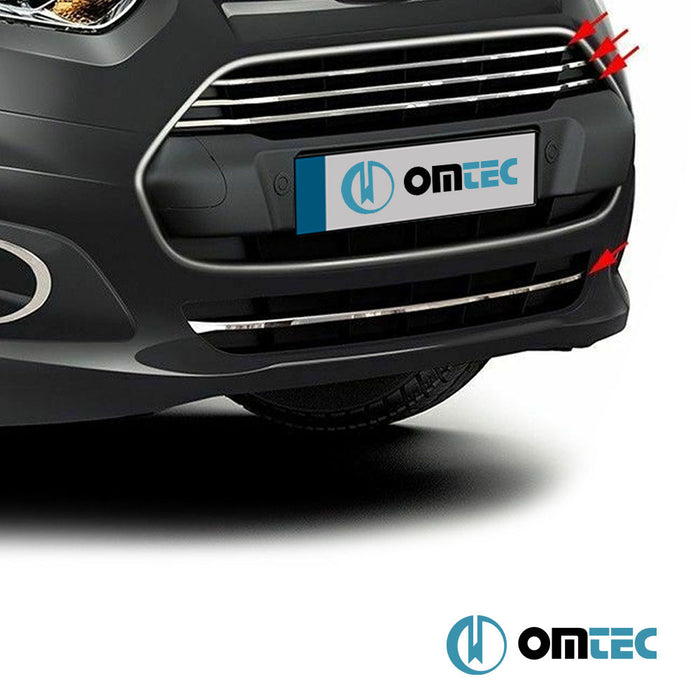 Ön Tampon Çıtası 4 Prç. P.Çelik (Parlak) - Ford Tourneo Connect - MVN V408 PRE - FL - (2014 - 2019)