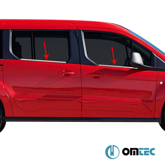 Cam Çıtası 4 Prç. Paslanmaz Çelik (Parlak) - Ford Tourneo Connect - MVN V408 - (2014 - 2021)