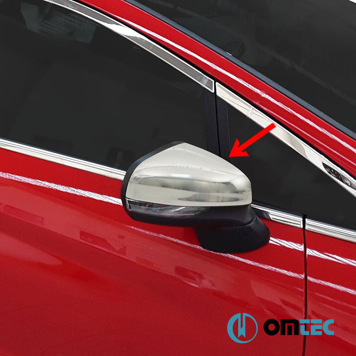 Ayna Kapağı 2 Prç. Paslanmaz Çelik (Parlak) - Ford Fiesta - HB 5D VII - (2017 - )