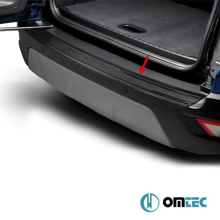 Arka Tampon Eşiği Paslanmaz Çelik (Siyah - Taşlı) - Ford Ecosport - SUV II FL - (2017 - )