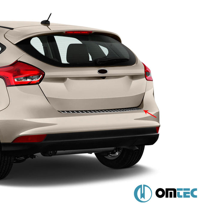 Karbon Folyolu Arka Tampon Eşiği Paslanmaz Çelik - Ford Focus - HB 5D IV - (2018 - )