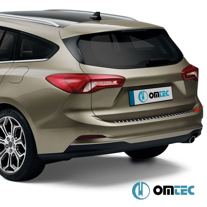 Karbon Folyolu Arka Tampon Eşiği Paslanmaz Çelik - Ford Focus - SW IV - (2018 - )