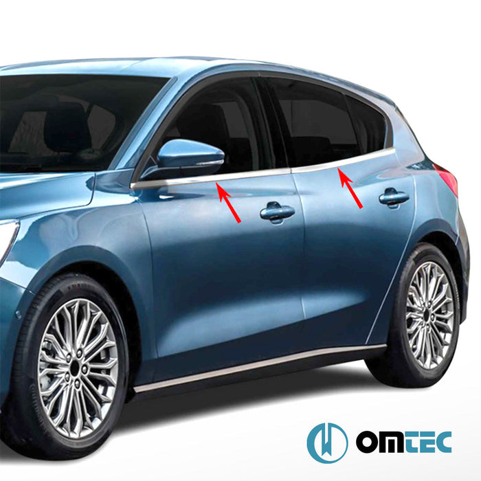 Cam Çıtası 4 Prç. Paslanmaz Çelik (Parlak) - Ford Focus - HB 5D IV - (2018 - )