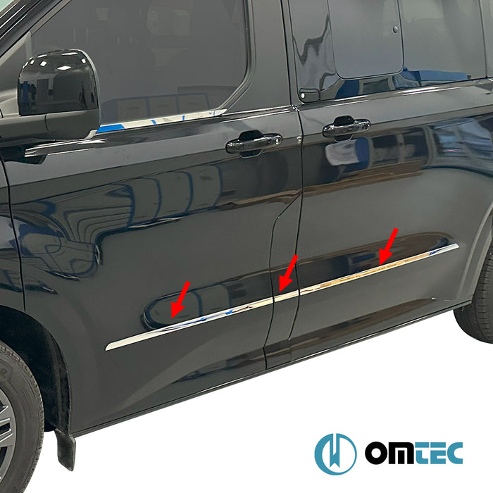 Yan Kapı Çıtası 5 Prç. Paslanmaz Çelik (Parlak) - Ford Tourneo Custom - VAN V710 - (2023 - )