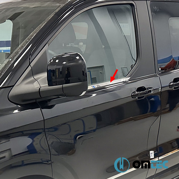 Cam Çıtası 2 Prç. Paslanmaz Çelik (Parlak) - Ford Tourneo Custom - VAN V710 - (2023 - )