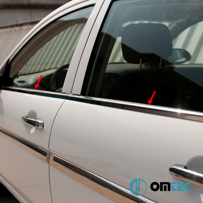 Cam Çıtası 4 Prç. Paslanmaz Çelik (Parlak) - Hyundai Accent/Era - SD MC - (2005 - 2010)