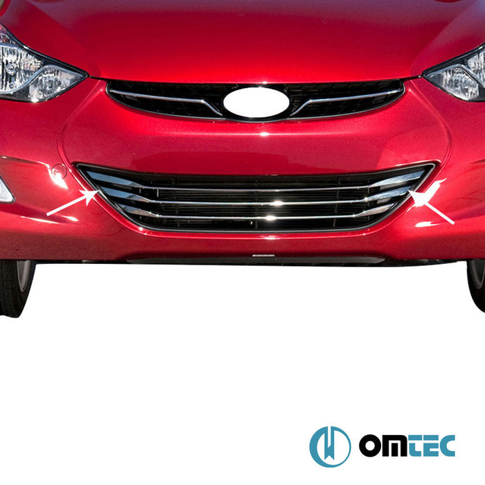 Ön Tampon Çıtası 3 Prç. P.Çelik (Parlak) - Hyundai Elantra - SD MD/UD PRE - FL - (2010 - 2014)