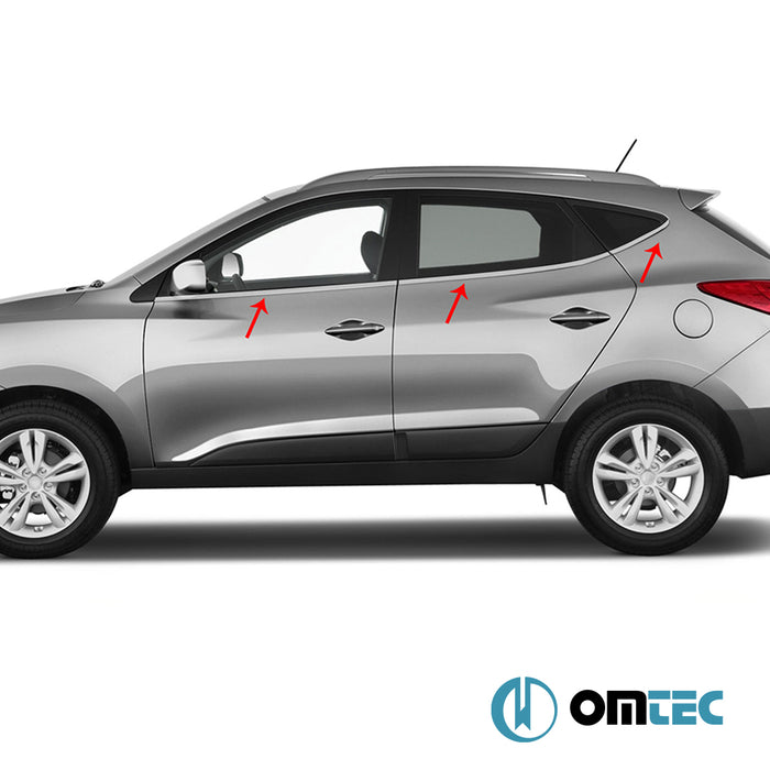 Cam Çıtası 6 Prç.Paslanmaz Çelik Kaplama - Hyundai İx35 - SUV LM - (2010 - 2015)