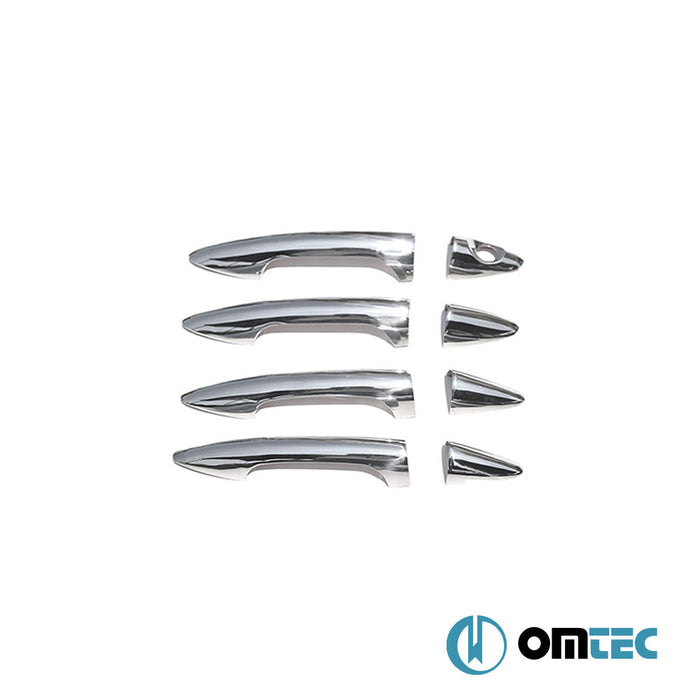 Kapı Kolu 4 Kapı 8 Prç. (H1) Paslanmaz Çelik (Parlak) - Hyundai Accent/Blue Solaris - SD RC - (2010 - 2017)