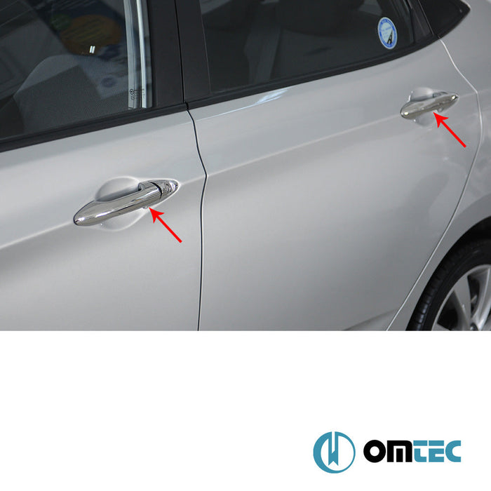 Kapı Kolu 4 Kapı 8 Prç. (H1) Paslanmaz Çelik (Parlak) - Hyundai Accent/Blue Solaris - SD RC - (2010 - 2017)