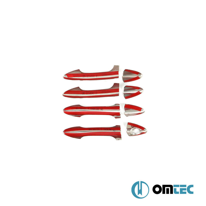 Kapı Kolu 4 Kapı 8 Prç. (H1) Paslanmaz Çelik (Parlak) - Hyundai Accent/Blue Solaris - SD RC - (2010 - 2017)