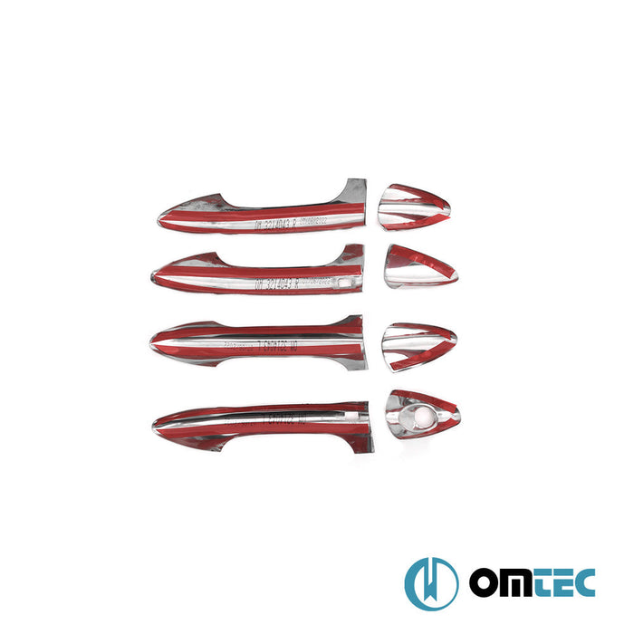 Kapı Kolu 4 Kapı 8 Prç. (H1S2) Paslanmaz Çelik (Parlak) - Hyundai Accent/Blue Solaris - SD RC - (2010 - 2017)