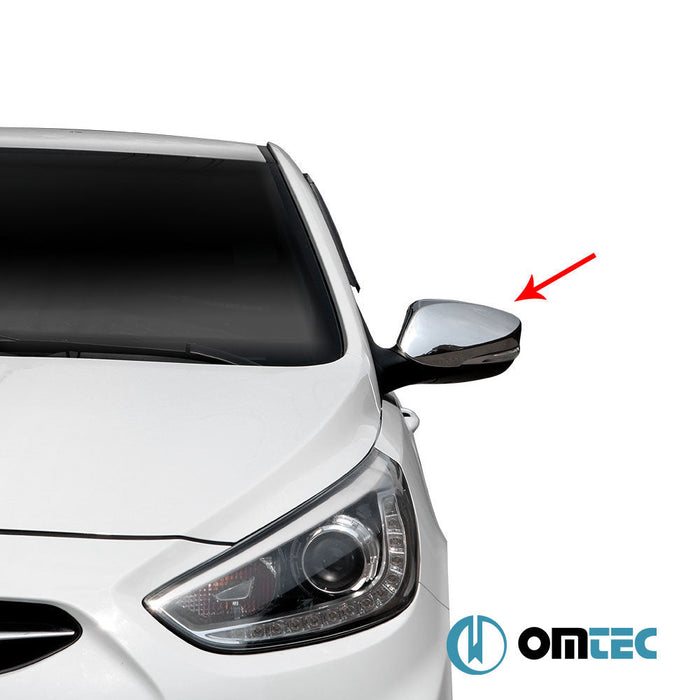 Ayna Kapağı 2 Prç. Paslanmaz Çelik (Parlak) (Sinyalsiz) - Hyundai Accent/Blue Solaris - SD RC - (2010 - 2017)