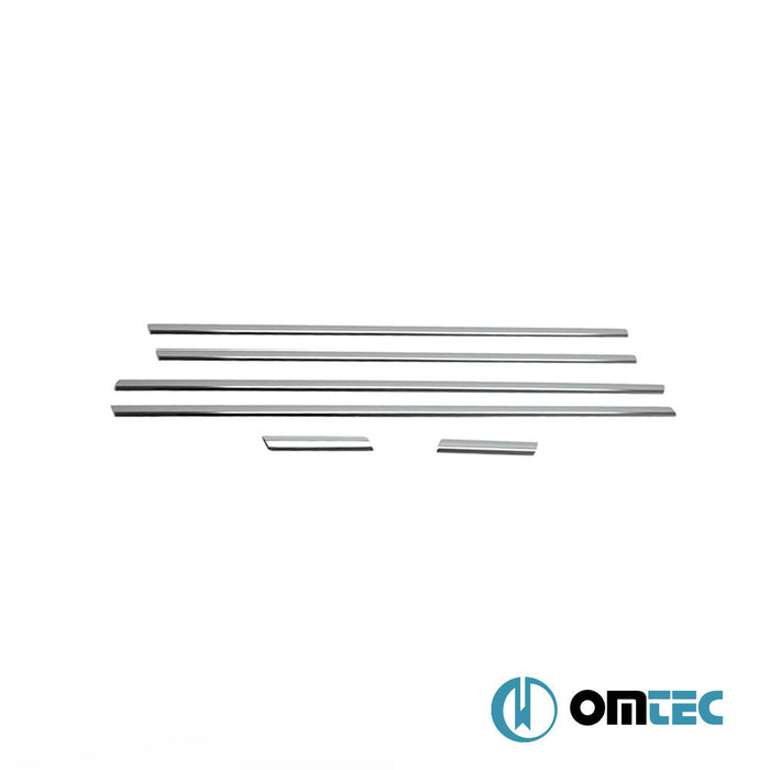 Cam Çıtası 6 Prç. Paslanmaz Çelik (Parlak) - Hyundai Accent/Blue Solaris - SD RC - (2010 - 2017)