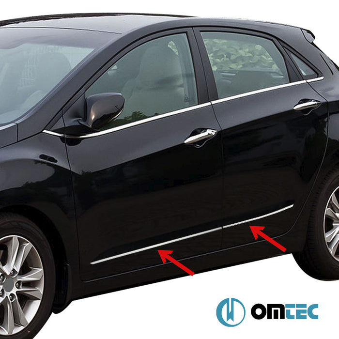 Yan Kapı Çıtası 4 Prç. Paslanmaz Çelik (Parlak) - Nissan Micra Iv - HB 5D K13 - (2010 - 2017)