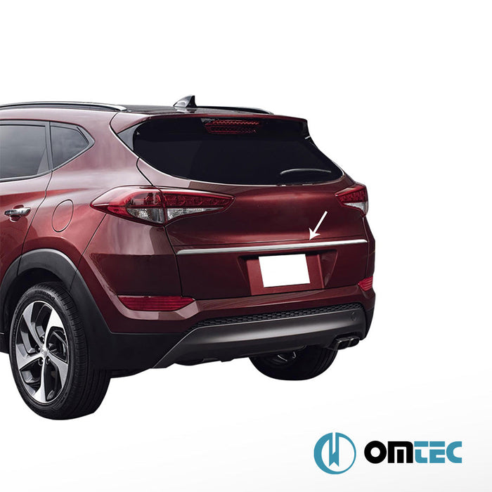 Bagaj Çıtası (Plaka Üstü) Paslanmaz Çelik (Taşlı) - Hyundai Tucson - SUV TL PRE - FL - (2015 - 2019)
