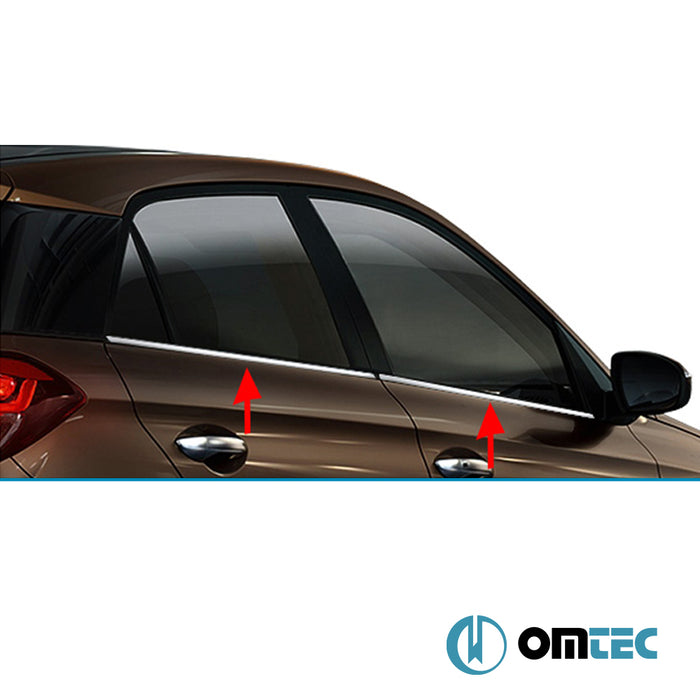Cam Çıtası 6 Prç. Paslanmaz Çelik - Hyundai İ20 - HB 5D GB - (2014 - 2020)