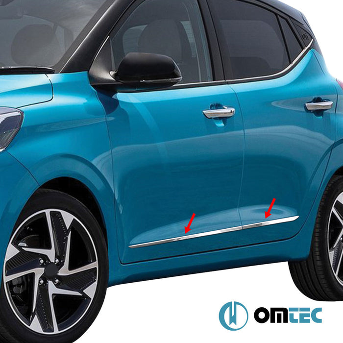 Yan Kapı Çıtası 4 Prç. Paslanmaz Çelik (Parlak) - Hyundai İ10 - HB 5D AC3 - (2019 - )