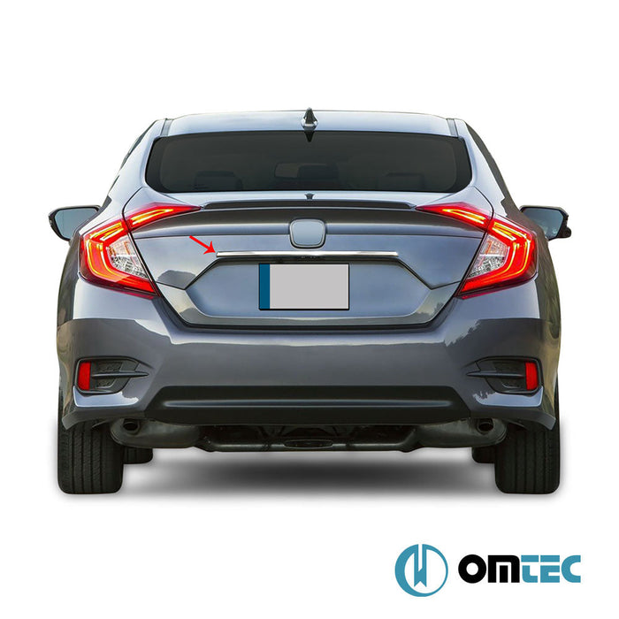 Bagaj Çıtası (Plaka Üstü) Paslanmaz Çelik (Parlak) - Honda Civic - SD X - (2016 - 2022)