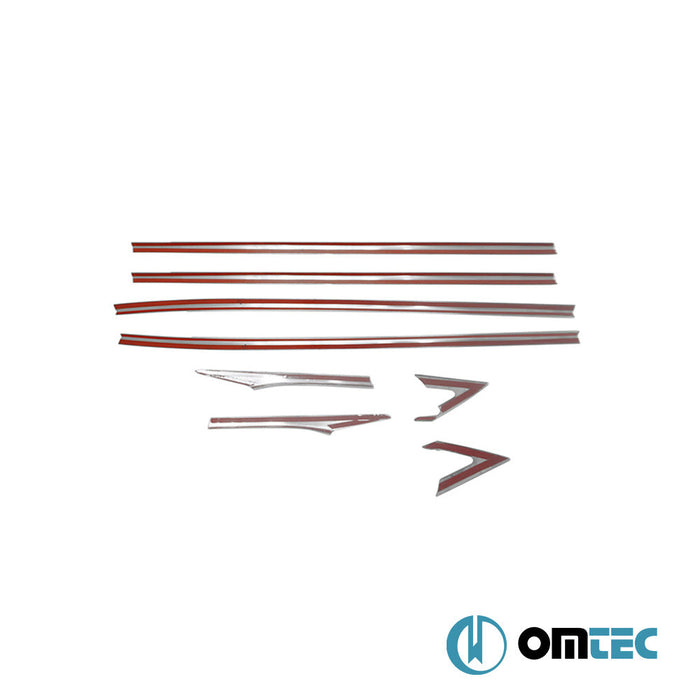 Cam Çıtası 8 Prç. Paslanmaz Çelik (Parlak) - Honda Civic - SD X - (2016 - 2022)