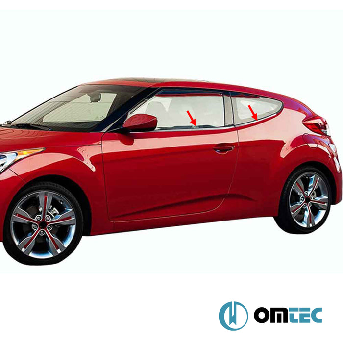 Cam Çıtası 4 Prç. Paslanmaz Çelik - Hyundai Veloster - CP FS - (2011 - 2018)
