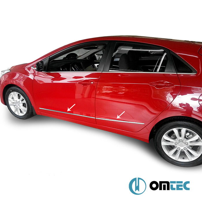 Yan Kapı Çıtası 4 Prç.Paslanmaz Çelik - Hyundai İ30 - HB 3D GD - (2012 - 2016)