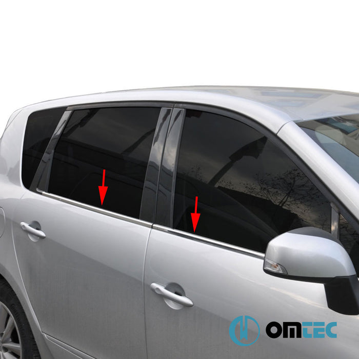 Cam Çıtası 4 Prç. Paslanmaz Çelik - Renault Scenic - MPV III FL - (2013 - 2015)