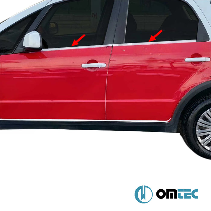 Cam Çıtası 4 Prç. Paslanmaz Çelik - Suzuki Sx4 S - Cross - SUV JY - (2013 - 2021)