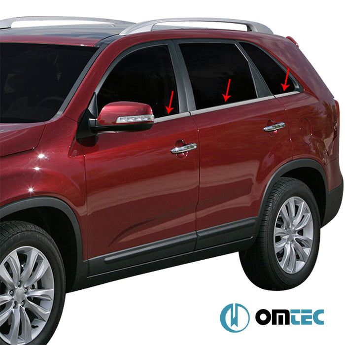 Cam Çıtası 6 Prç. Paslanmaz Çelik - Kia Sorento - SUV XM PRE - FL - (2009 - 2013)