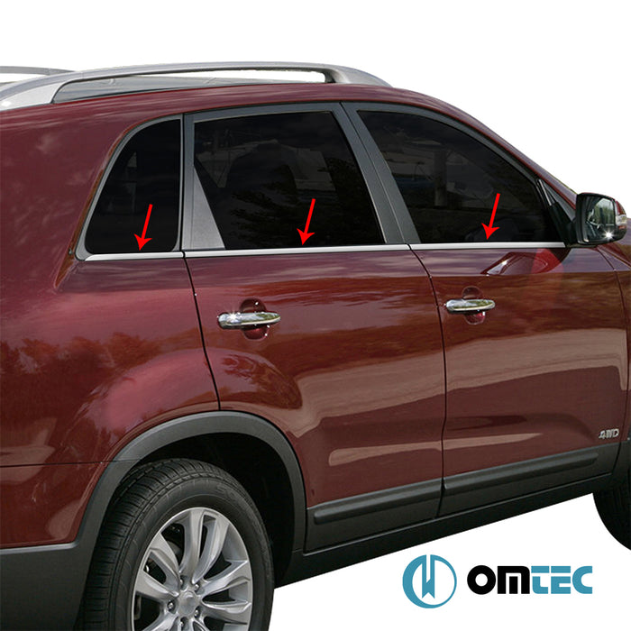 Cam Çıtası 6 Prç. Paslanmaz Çelik - Kia Sorento - SUV XM PRE - FL - (2009 - 2013)
