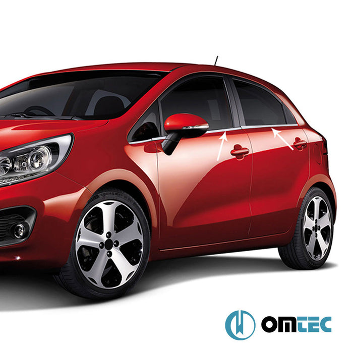 Cam Çıtası 6 Prç. Paslanmaz Çelik (Parlak) - Kia Rio - HB 5D UB - (2011 - 2017)