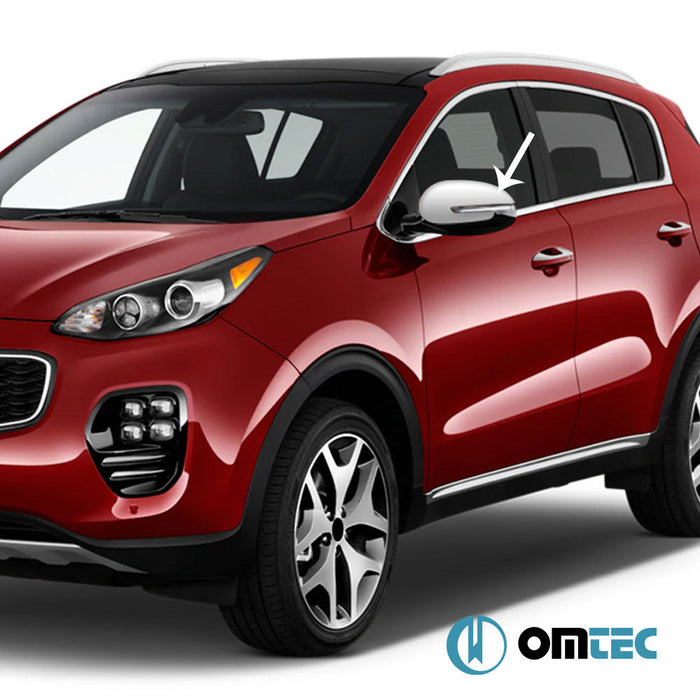 Ayna Kapağı 2 Prç. Paslanmaz Çelik (Parlak) - Kia Sportage - SUV QL - (2015 - 2021)