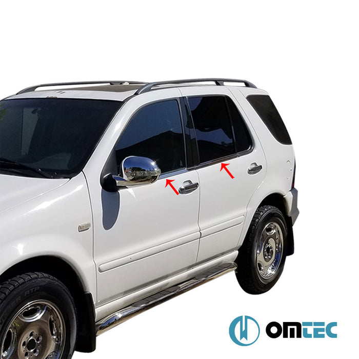 Cam Çıtası 4 Prç. Paslanmaz Çelik (Parlak) - Mercedes - Benz M - Class - SUV W163 - (1997 - 2005)